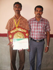 Inter-District Technical Quiz Competition 2011 at Gnanaseva ITC, Mysore: Trainee  Anub Ittan, won the first prize in the Fitter Trade