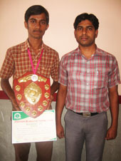 Inter-District Technical Quiz Competition 2011 at Gnanaseva ITC, Mysore: Trainee Poorna Chandra Tejeswi, won the second prize in the Electrician Trade
